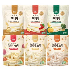 로지오가닉 유기농 쌀과자 퍼프 6종세트, 혼합맛(사과/비트/당근), 백미, 귀리, 백미, 사과, 단호박, 1세트