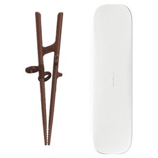 Edison 成人用筷子 + 筷盒組, 棕色(筷子), 白色(筷盒), 1套