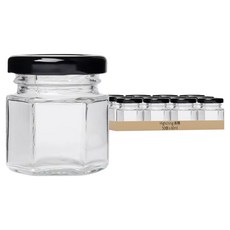 Highching 高精 六角玻璃瓶 黑色, 50個, 60ml