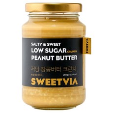 스윗비아 솔티앤스윗 저당 땅콩버터 크런치, 260g, 1개