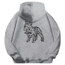 ILLUSO 男女通用柔軟刷毛黑狗連帽拉鍊外套