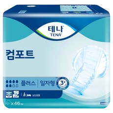 TENA 添寧 Comfort Plus 成人照護尿片, 58 x 33cm, 46片, 1包