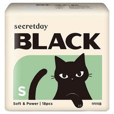 secretday 韓國原裝進口 BLACK 衛生棉 蝶翼型, S, 18片, 1包