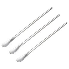 KALDIN 家庭調酒長型纖細攪拌吧匙 26cm, 銀色, 3個
