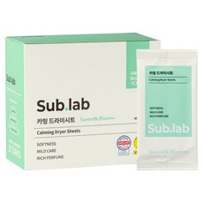 Sub.lab Calming 烘衣機專用衣物柔軟香氛紙 甜蜜綻放, 1個, 40入