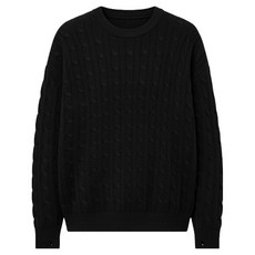 PLAYS 男士圓領寬鬆麻花針織衫