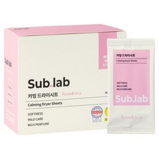 Sub.lab Calming 烘衣機專用衣物柔軟香氛紙 獨立包裝 玫瑰&鳶尾花, 1個, 40入