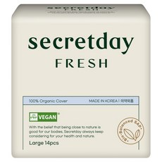 secretday Fresh 衛生棉, 大型, 14片, 1包