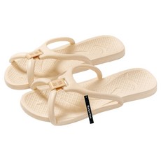 마켓플랜 욕실 여행용 접이식 초경량 슬리퍼, 베이지, 1개