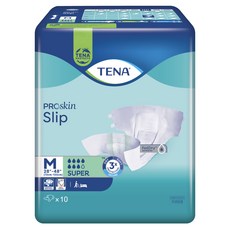 TENA 添寧 韓國原裝進口 PROskin Slip Super 強吸收型黏貼式成人紙尿褲 長效型 男女通用, M, 10片, 1包
