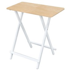 가구느낌 2인 철제 홈 접이식 테이블 600 x 400 mm, 네추럴화이트