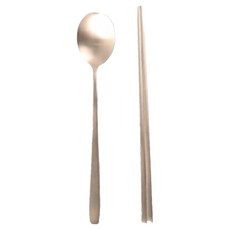 Sutami 方字鍮器 Notbom Wan Nakkwan 單人湯匙筷子組, 銅色, 湯匙 + 筷子, 1個