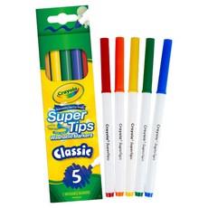 크레욜라 워셔블 가는선 마커, 1개, 5색