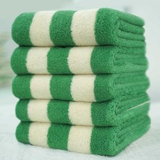 Cotton Harmony 先染設計圖案飯店毛巾 200g 40支精梳棉, 皇家條紋松綠色, 5個