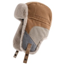 Parajuni 拼色保暖運動護耳帽 HJ0971, 駝色, 1個