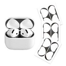 리아몬트 에어팟 철가루방지 스티커 도금 3개입, 블랙, 3개, 에어팟 4세대