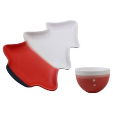 Dalsogum 聖誕節愛酒人士禮物 陶瓷樹形盤 + 燒酒杯組, 混合色, 1套