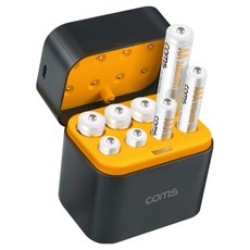 컴스 리튬이온배터리 8구 충전기 + AA 3600mWh 건전지 4p + AAA 1170mWh 건전지 4p 세트, 1세트, HA110