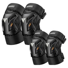 Motowolf 鄰家大哥 機車護肘2件 + 護膝2件 B款套組, 黑色, 1套