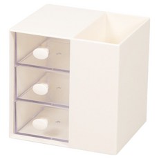 맙소샵 데스크탑 다층 칸막이 분리 미니 서랍 수납함 12 x 10 x 12 cm BRP2078, 화이트, 3단