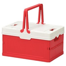 Mabsoshop 繽紛手提式可折疊家用/戶外用收納箱 BRP2085, 紅色, 1個