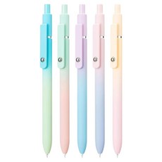 Modernary 快乾中性筆 極光護士原子筆 0.7mm 5入組, 黑色, 1套