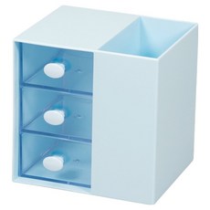 맙소샵 데스크탑 다층 칸막이 분리 미니 서랍 수납함 12 x 10 x 12 cm BRP2078, 스카이, 3단