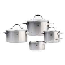 ZWILLING 雙人 Essence 不鏽鋼鍋具4件組, 單一顏色, 單柄鍋 + 雙耳鍋 2L + 雙耳鍋 3L + 雙耳鍋 3.5L, 1套