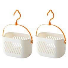 浴室衣架掛鉤掛式收納籃 BRP2056, 白色, 2個