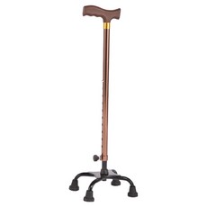 에브라잇 높이 조절 알루미늄 합금 4발 지팡이 일자형, 블랙, 1개