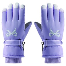 American Road 女性迷你蝴蝶結加厚滑雪/滑雪板運動手套 雙手一副 BRP1960, 紫色, 1套