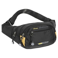 American Road 簡約配色戶外運動斜背腰包 BRP1966, 黑色, 1個