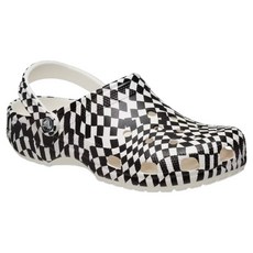 crocs 卡駱馳 經典黑白方格旗印花克駱格洞洞鞋 211007-103