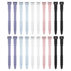 Roi 矽膠電線收納捲線器, 紫灰白粉黑, 20個, 單一商品