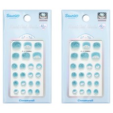 Beauty Home 三麗鷗大耳狗喜拿迷你凝膠美甲貼紙, 2個, 淺藍色