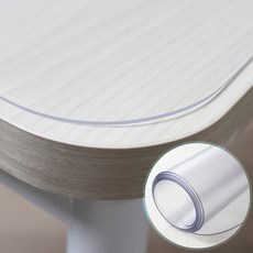 커버팩토리 프리미엄 PVC 테이블 매트, 반투명, 1개, 두께 2mm x 90cm x 80cm x 모서리라운드 1.5cm