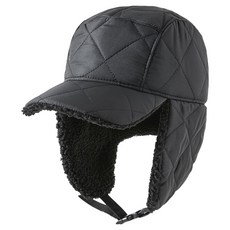 American Road 防寒滑雪滑雪板羊羔毛絎縫帽 BRP2024, 全黑, 1個