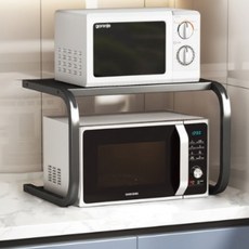 ROI life 簡易簡約微波爐架 CY01H-C35-1, 黑色, 2層