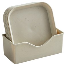 러블비 북유럽 스타일 사각 미니 쟁반 10P 세트, 베이지1(얕은타입), 1세트