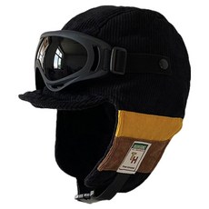 American Road 男士復古燈芯絨運動護目鏡 BRP2025, 黑色, 1個