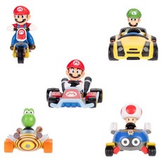 jakks PACIFIC SUPERMARIO 任天堂 賽車手公仔 隨機出貨 WAVE 6 430504, 1個