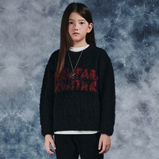 韓國 BLUETAIL 兒童字母緹花圓領毛衣 AZH4SW01BK