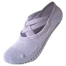 Asana 鬆餅格紋交叉緞帶緩衝氣墊瑜珈皮拉提斯襪