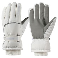 MarketA Flective 女性保暖防寒滑雪手套組, 白色, 1套