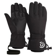 MarketA 男士騎行運動滑雪手套 雙手穿戴套組, 黑色, 1套