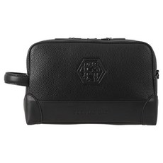 PERSIANCAT 男士鉚釘六角標誌高爾夫手拿包, 黑色, 1個