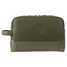 PERSIANCAT 男士鉚釘六角標誌高爾夫手拿包, 卡其色, 1個