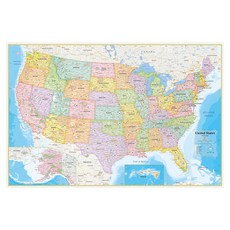 NOWMAP 美國地圖 英文 藍色 USA 美洲旅行 北美洲 美國地圖, 1個