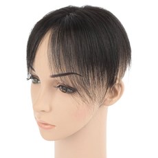 인모 가르마 소형 불파트 정수리가발 짧은머리 W2003 5 x 8 x 20 cm, 자연검정, 1개
