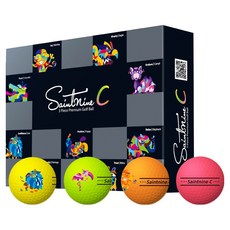세인트나인 C 고반발 골프공 3피스 4종 x 3p 세트, 혼합색상, 1세트